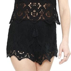 Express Black Crochet Shorts